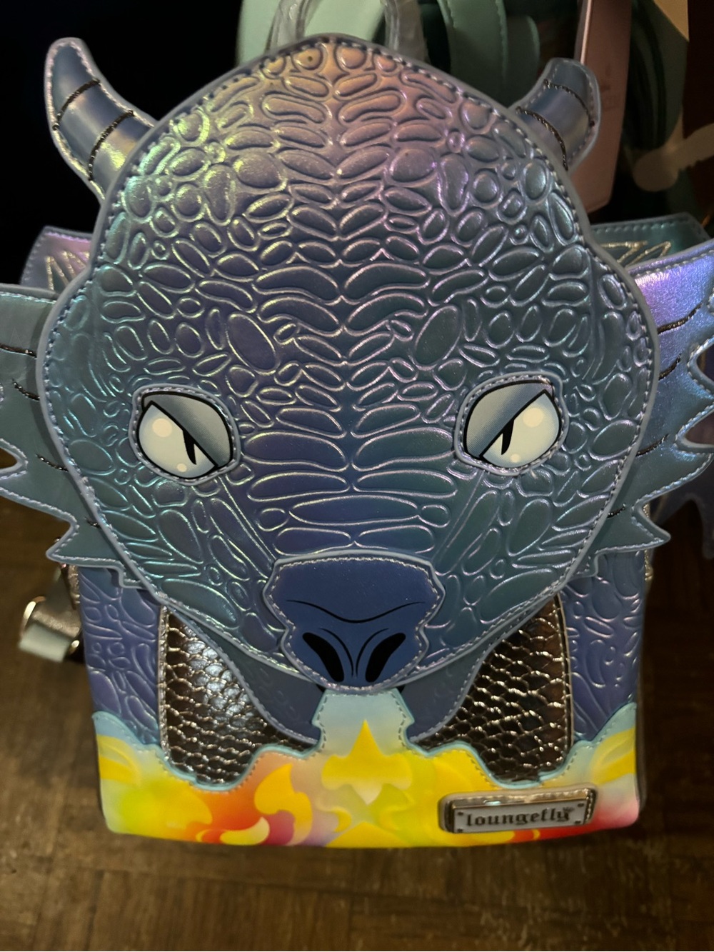 Loungefly Iridescent Blue Dragon Mini Backpack